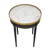 Louis XVI Style Ebonized Bouillotte Table with Carrara Marble Top