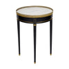 Louis XVI Style Ebonized Bouillotte Table with Carrara Marble Top