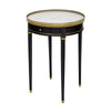 Louis XVI Style Ebonized Bouillotte Table with Carrara Marble Top
