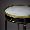 Louis XVI Style Ebonized Bouillotte Table with Carrara Marble Top