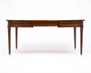 French Louis XVI Provincial Oak "Bureau Plat" with Green Leather Top