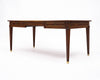French Louis XVI Provincial Oak "Bureau Plat" with Green Leather Top