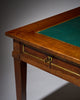 French Louis XVI Provincial Oak "Bureau Plat" with Green Leather Top
