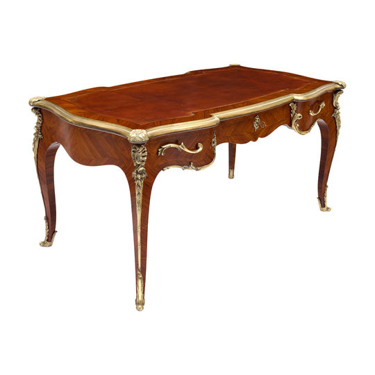 French Louis XV Style Ormolu-Mounted Bureau Plat, In the Manner of François Linke