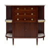 French Louis XVI Style Mahogany Buffet with Marble Shelves and Tambour Doors, Circa 1880