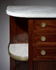 French Louis XVI Style Mahogany Buffet with Marble Shelves and Tambour Doors, Circa 1880