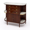 French Louis XVI Style Mahogany Buffet with Marble Shelves and Tambour Doors, Circa 1880