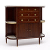 French Louis XVI Style Mahogany Buffet with Marble Shelves and Tambour Doors, Circa 1880