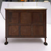 French Louis XVI Style Mahogany Buffet with Marble Shelves and Tambour Doors, Circa 1880
