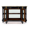 French Louis XVI Style Ebonized Mahogany Buffet Vitrine with Calacatta Marble, Circa 1880