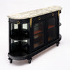 French Louis XVI Style Ebonized Mahogany Buffet Vitrine with Calacatta Marble, Circa 1880