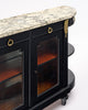 French Louis XVI Style Ebonized Mahogany Buffet Vitrine with Calacatta Marble, Circa 1880