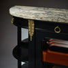French Louis XVI Style Ebonized Mahogany Buffet Vitrine with Calacatta Marble, Circa 1880