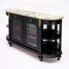 French Louis XVI Style Ebonized Mahogany Buffet Vitrine with Calacatta Marble, Circa 1880