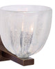 Pair of Italian Venetian Murano Pulegoso Glass Sconces with Patinated Brass - IN STOCK