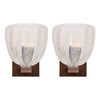 Pair of Italian Venetian Murano Pulegoso Glass Sconces with Patinated Brass - IN STOCK