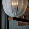 Pair of Italian Venetian Murano Pulegoso Glass Sconces with Patinated Brass - IN STOCK
