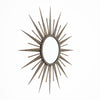 French Mid-Century Modern Hand-Hammered Metal Sunburst Mirror, Circa 1960