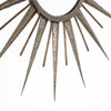 French Mid-Century Modern Hand-Hammered Metal Sunburst Mirror, Circa 1960