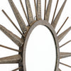 French Mid-Century Modern Hand-Hammered Metal Sunburst Mirror, Circa 1960