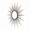 French Mid-Century Modern Hand-Hammered Metal Sunburst Mirror, Circa 1960