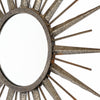 French Mid-Century Modern Hand-Hammered Metal Sunburst Mirror, Circa 1960