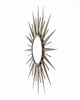 French Mid-Century Modern Hand-Hammered Metal Sunburst Mirror, Circa 1960