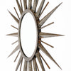 French Mid-Century Modern Hand-Hammered Metal Sunburst Mirror, Circa 1960