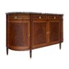 French Louis XVI Style Flame Mahogany Enfilade with Sainte-Anne Marble, Circa 1900