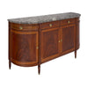 French Louis XVI Style Flame Mahogany Enfilade with Sainte-Anne Marble, Circa 1900
