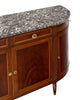 French Louis XVI Style Flame Mahogany Enfilade with Sainte-Anne Marble, Circa 1900