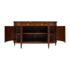 French Louis XVI Style Flame Mahogany Enfilade with Sainte-Anne Marble, Circa 1900