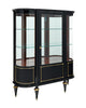 French Louis XVI Style Ebonized Curved Glass Vitrine Display Cabinet, Circa 1900