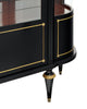 French Louis XVI Style Ebonized Curved Glass Vitrine Display Cabinet, Circa 1900