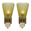 Venetian Glass Opaque Torch Sconces, Murano, Hand-Blown