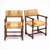 French Louis XIII Style Turned Walnut Dining Chairs and Armchairs, Set of Eight, circa 1880