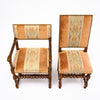 French Louis XIII Style Turned Walnut Dining Chairs and Armchairs, Set of Eight, circa 1880