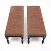 Pair of French Napoleon III Style Mahogany Upholstered Storage Benches, circa 1900