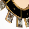 Spanish Modernist Sunburst Mirror in Giltwood, Black Glass and Brass, circa 1990