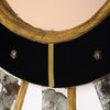Spanish Modernist Sunburst Mirror in Giltwood, Black Glass and Brass, circa 1990