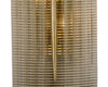 Pair of Italian Murano Ribbed Glass and Brass Wall Sconces