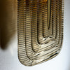 Pair of Italian Murano Ribbed Glass and Brass Wall Sconces