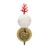 Jean-Marc Fray Bespoke French Bronze Hand and Murano Glass Coral Wall Sconce