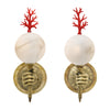 Jean-Marc Fray Bespoke French Bronze Hand and Murano Glass Coral Wall Sconce