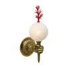 Jean-Marc Fray Bespoke French Bronze Hand and Murano Glass Coral Wall Sconce