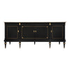 French Louis XVI Style Ebonized Mahogany Breakfront Enfilade with Carrara Marble, circa 1920