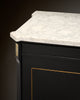 French Louis XVI Style Ebonized Mahogany Breakfront Enfilade with Carrara Marble, circa 1920