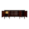 French Louis XVI Style Ebonized Mahogany Breakfront Enfilade with Carrara Marble, circa 1920