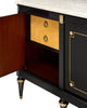 French Louis XVI Style Ebonized Mahogany Breakfront Enfilade with Carrara Marble, circa 1920