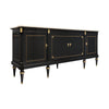 French Louis XVI Style Ebonized Mahogany Breakfront Enfilade with Carrara Marble, circa 1920